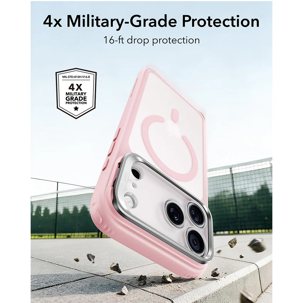 ESR รุ่น Classic Hybrid Stash Stand (Camera Control) - เคส iPhone 18 Pro / 17 Pro - สี Frosted Bubblegum Pink 2 ESR รุ่น Classic Hybrid Stash Stand (Camera Control) - เคส iPhone 18 Pro / 17 Pro - สี Frosted Bubblegum Pink - Image 2