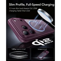 ESR รุ่น Classic Hybrid (Camera Control) - เคส iPhone 18 Pro / 17 Pro - สี Frosted Deep Burgundy 10 ESR รุ่น Classic Hybrid (Camera Control) - เคส iPhone 18 Pro / 17 Pro - สี Frosted Deep Burgundy