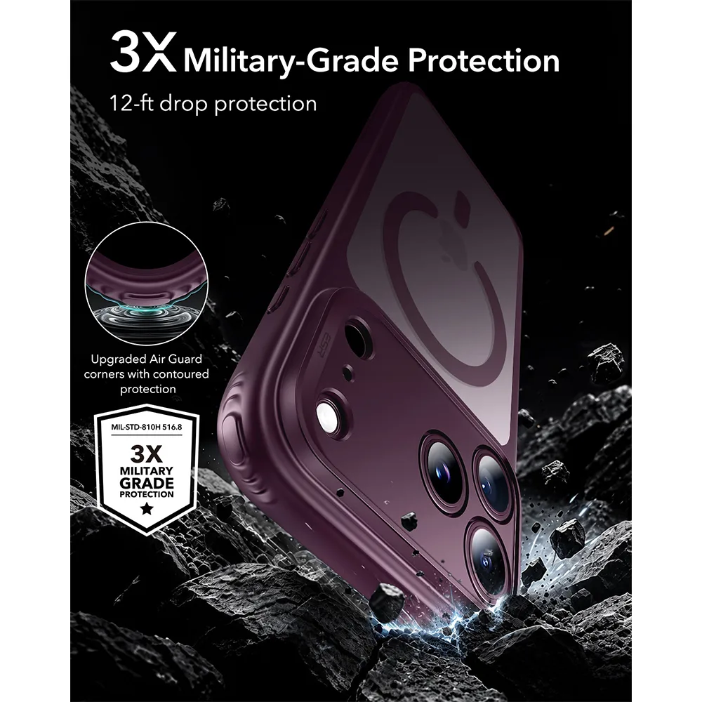 ESR รุ่น Classic Hybrid (Camera Control) - เคส iPhone 18 Pro / 17 Pro - สี Frosted Deep Burgundy 3 ESR รุ่น Classic Hybrid (Camera Control) - เคส iPhone 18 Pro / 17 Pro - สี Frosted Deep Burgundy - Image 3