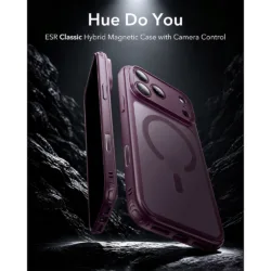 ESR รุ่น Classic Hybrid (Camera Control) - เคส iPhone 18 Pro / 17 Pro - สี Frosted Deep Burgundy 7 ESR รุ่น Classic Hybrid (Camera Control) - เคส iPhone 18 Pro / 17 Pro - สี Frosted Deep Burgundy