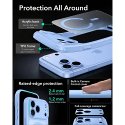ESR รุ่น Classic Hybrid (Camera Control) - เคส iPhone 18 Pro / 17 Pro - สี Frosted Light Blue 9 ESR รุ่น Classic Hybrid (Camera Control) - เคส iPhone 18 Pro / 17 Pro - สี Frosted Light Blue