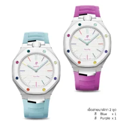 Golden Concept รุ่น Royal Sport Edition - สายนาฬิกาเซ็ตคู่ 2 เส้น - สี HUIT BLANC (ใช้คู่กับ Royal Pop Swatch x AP)