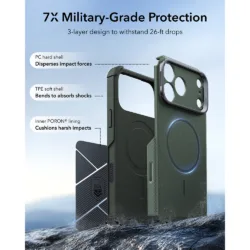 ESR รุ่น Cyber Tough Stash Stand (Camera Control) - เคส iPhone 18 Pro Max / 17 Pro Max - สี Green 11 ESR รุ่น Cyber Tough Stash Stand (Camera Control) - เคส iPhone 18 Pro Max / 17 Pro Max - สี Green