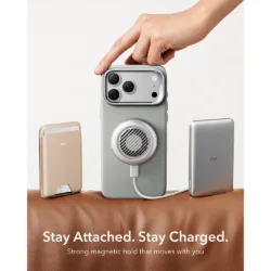ESR รุ่น Leather Stash Stand (Camera Control) - เคส iPhone 18 Pro / 17 Pro - สี Grey