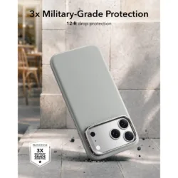 ESR รุ่น Leather Stash Stand (Camera Control) - เคส iPhone 18 Pro / 17 Pro - สี Grey