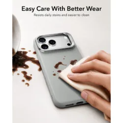 ESR รุ่น Leather Stash Stand (Camera Control) - เคส iPhone 18 Pro / 17 Pro - สี Grey