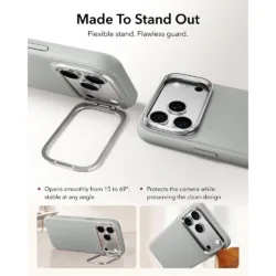 ESR รุ่น Leather Stash Stand (Camera Control) - เคส iPhone 18 Pro / 17 Pro - สี Grey