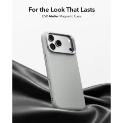 ESR รุ่น Leather Stash Stand (Camera Control) - เคส iPhone 18 Pro / 17 Pro - สี Grey