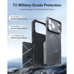 ESR รุ่น Cyber Tough Stash Stand (Camera Control) - เคส iPhone 18 Pro Max / 17 Pro Max - สี Grey 11 ESR รุ่น Cyber Tough Stash Stand (Camera Control) - เคส iPhone 18 Pro Max / 17 Pro Max - สี Grey