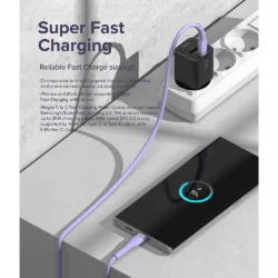 Ringke รุ่น Fast Charging Pastel Cable สายชาร์จ C-to-C 60W ยาว 1.2m - สี Purple