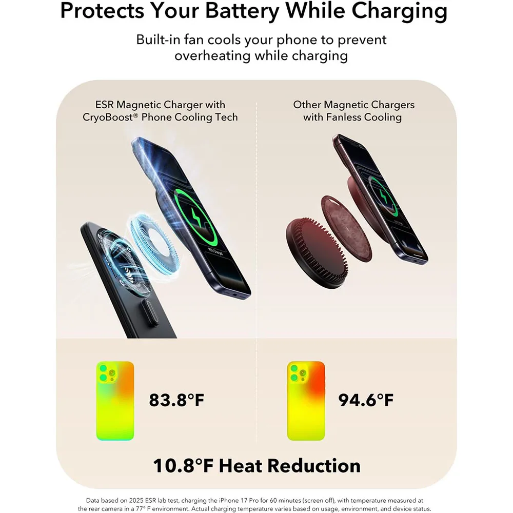 ESR รุ่น Qi2.2 3 in 1 Magnetic Charging Station CryoBoost (35W) - แท่นชาร์จ - สี Black 7 ESR รุ่น Qi2.2 3 in 1 Magnetic Charging Station CryoBoost (35W) - แท่นชาร์จ - สี Black - Image 7