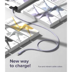 Ringke รุ่น Fast Charging Pastel Cable สายชาร์จ C-to-C 60W ยาว 1.2m - สี Purple