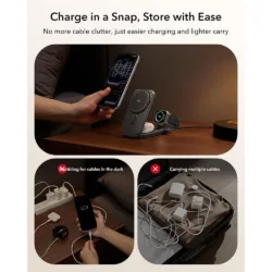 ESR รุ่น Qi2.2 3 in 1 Magnetic Charging Station CryoBoost (35W) - แท่นชาร์จ - สี Black 12 ESR รุ่น Qi2.2 3 in 1 Magnetic Charging Station CryoBoost (35W) - แท่นชาร์จ - สี Black