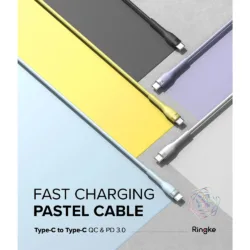 Ringke รุ่น Fast Charging Pastel Cable สายชาร์จ C-to-C 60W ยาว 1.2m - สี Purple