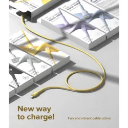 Ringke รุ่น Fast Charging Pastel Cable สายชาร์จ C-to-Lightning 20W ยาว 2m - สี Yellow