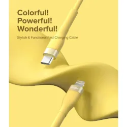 Ringke รุ่น Fast Charging Pastel Cable สายชาร์จ C-to-Lightning 20W ยาว 2m - สี Yellow