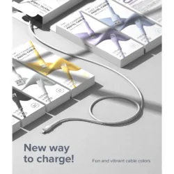 Ringke รุ่น Fast Charging Pastel Cable สายชาร์จ C-to-Lightning 20W ยาว 2m - สี White