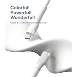 Ringke รุ่น Fast Charging Pastel Cable สายชาร์จ C-to-Lightning 20W ยาว 2m - สี White