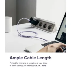 Ringke รุ่น Fast Charging Pastel Cable สายชาร์จ C-to-Lightning 20W ยาว 1.2m - สี Purple