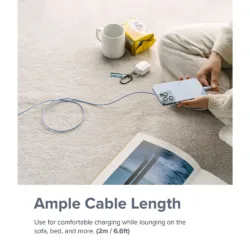 Ringke รุ่น Fast Charging Pastel Cable สายชาร์จ C-to-Lightning 20W ยาว 2m - สี Blue