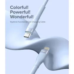 Ringke รุ่น Fast Charging Pastel Cable สายชาร์จ C-to-Lightning 20W ยาว 2m - สี Blue