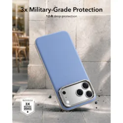 ESR รุ่น Leather Stash Stand (Camera Control) - เคส iPhone 18 Pro Max / 17 Pro Max - สี Light Blue