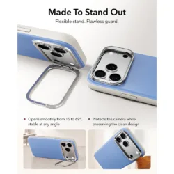 ESR รุ่น Leather Stash Stand (Camera Control) - เคส iPhone 18 Pro Max / 17 Pro Max - สี Light Blue