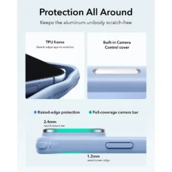 ESR รุ่น Classic Hybrid Stash Stand (Camera Control) - เคส iPhone 18 Pro Max / 17 Pro Max - สี Frosted Light Blue 9 ESR รุ่น Classic Hybrid Stash Stand (Camera Control) - เคส iPhone 18 Pro Max / 17 Pro Max - สี Frosted Light Blue