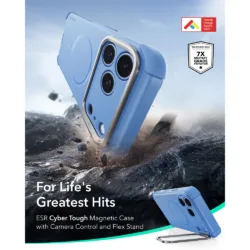 ESR รุ่น Cyber Tough Stash Stand (Camera Control) - เคส iPhone 18 Pro Max / 17 Pro Max - สี Light Blue 10 ESR รุ่น Cyber Tough Stash Stand (Camera Control) - เคส iPhone 18 Pro Max / 17 Pro Max - สี Light Blue