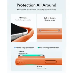 ESR รุ่น Classic Hybrid Stash Stand (Camera Control) - เคส iPhone 18 Pro / 17 Pro - สี Frosted Orange 9 ESR รุ่น Classic Hybrid Stash Stand (Camera Control) - เคส iPhone 18 Pro / 17 Pro - สี Frosted Orange