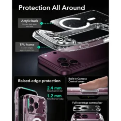 ESR รุ่น Classic Hybrid (Camera Control) - เคส iPhone 18 Pro / 17 Pro - สี Shimmer 9 ESR รุ่น Classic Hybrid (Camera Control) - เคส iPhone 18 Pro / 17 Pro - สี Shimmer
