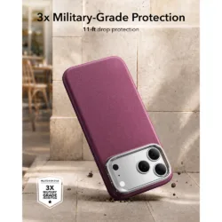 ESR รุ่น Leather Stash Stand (Camera Control) - เคส iPhone 18 Pro / 17 Pro - สี Deep Burgundy 18 ESR รุ่น Leather Stash Stand (Camera Control) - เคส iPhone 18 Pro / 17 Pro - สี Deep Burgundy