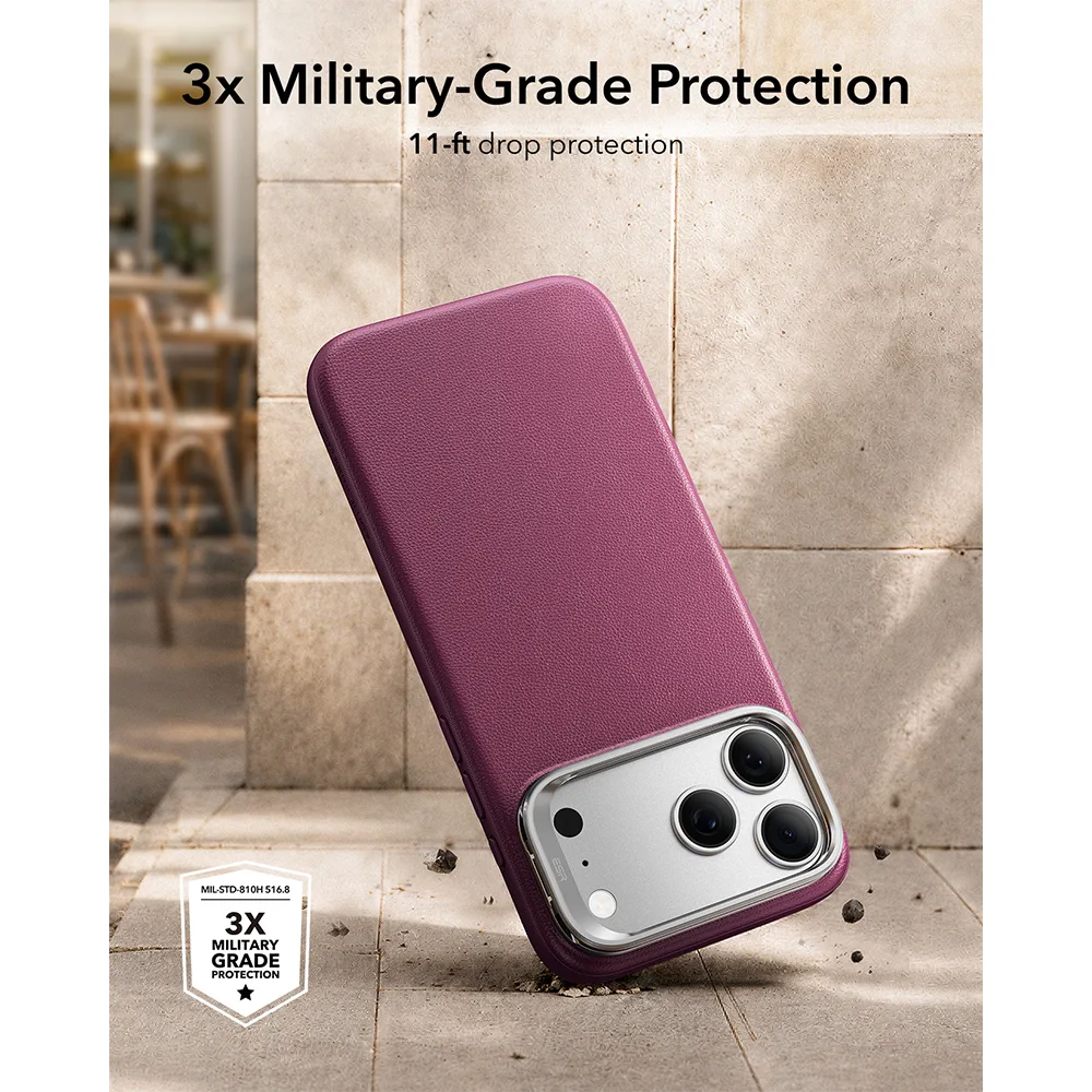 ESR รุ่น Leather Stash Stand (Camera Control) - เคส iPhone 18 Pro / 17 Pro - สี Deep Burgundy 8 ESR รุ่น Leather Stash Stand (Camera Control) - เคส iPhone 18 Pro / 17 Pro - สี Deep Burgundy - Image 8