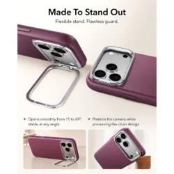ESR รุ่น Leather Stash Stand (Camera Control) - เคส iPhone 18 Pro / 17 Pro - สี Deep Burgundy 14 ESR รุ่น Leather Stash Stand (Camera Control) - เคส iPhone 18 Pro / 17 Pro - สี Deep Burgundy