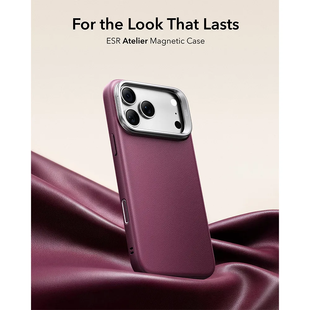 ESR รุ่น Leather Stash Stand (Camera Control) - เคส iPhone 18 Pro / 17 Pro - สี Deep Burgundy 2 ESR รุ่น Leather Stash Stand (Camera Control) - เคส iPhone 18 Pro / 17 Pro - สี Deep Burgundy - Image 2