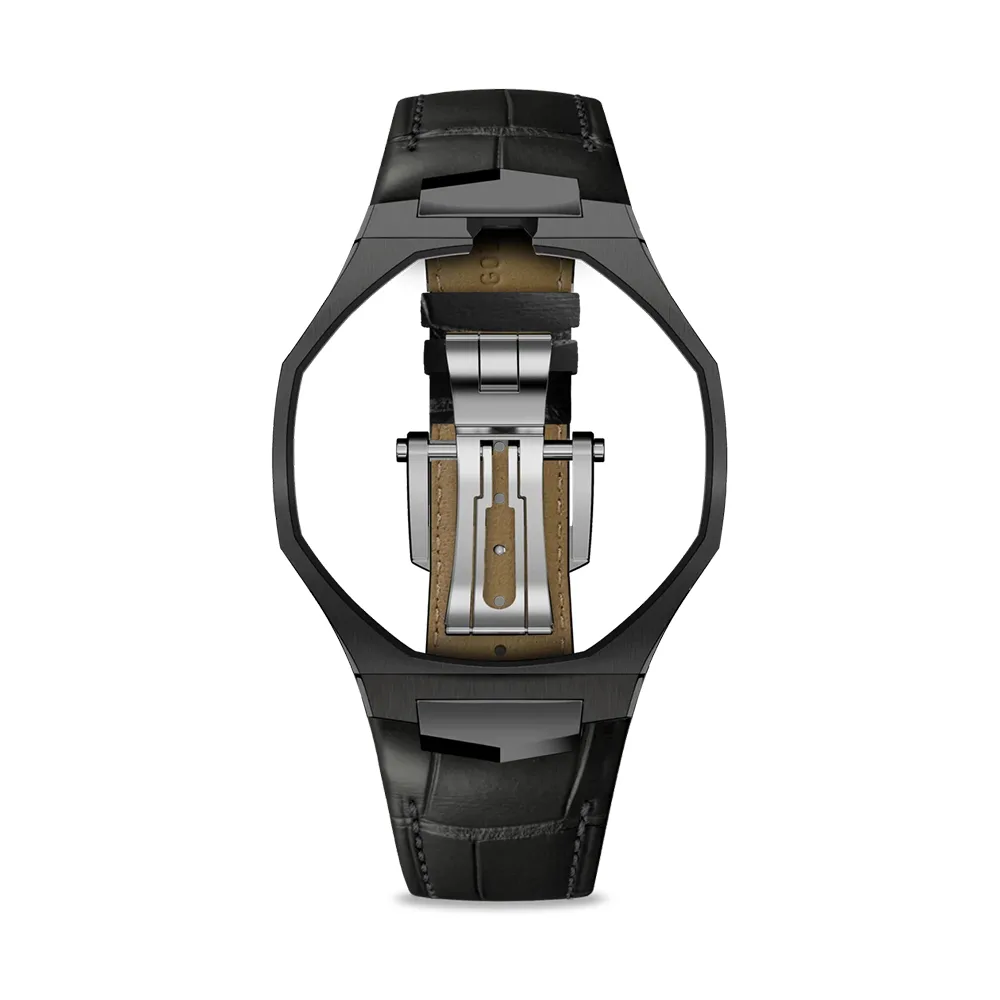 Golden Concept รุ่น Royal Alligator - สายนาฬิกา - สี Black (ใช้คู่กับ Royal Pop Swatch x AP) 2 Golden Concept รุ่น Royal Alligator - สายนาฬิกา - สี Black (ใช้คู่กับ Royal Pop Swatch x AP) - Image 2