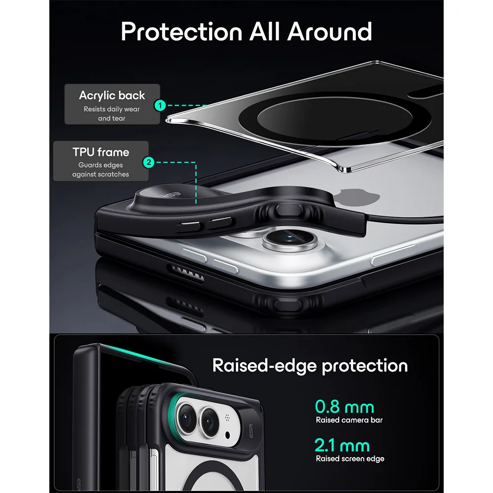 ESR รุ่น Classic Hybrid (Camera Control) - เคส iPhone Duo - สี Clear Black - Image 3