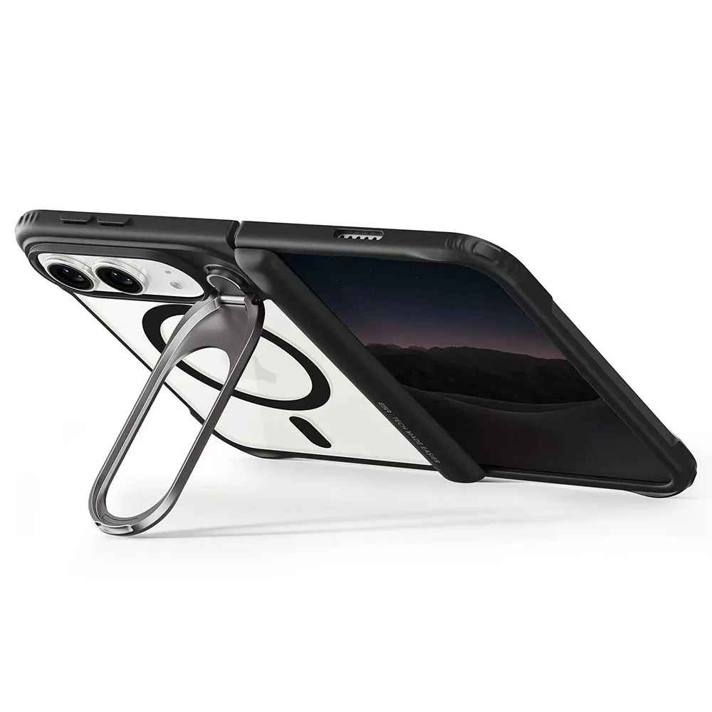ESR รุ่น Classic Hybrid Stash Stand (Camera Control) - เคส iPhone Duo - สี Clear Black - Image 2