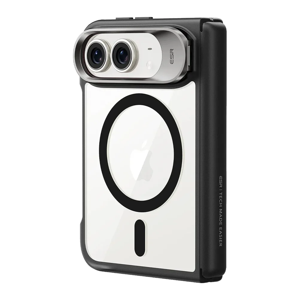 ESR รุ่น Classic Hybrid Stash Stand (Camera Control) - เคส iPhone Duo - สี Clear Black