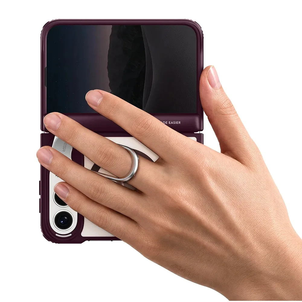 ESR รุ่น Classic Hybrid Stash Stand (Camera Control) - เคส iPhone Duo - สี Deep Burgundy - Image 4