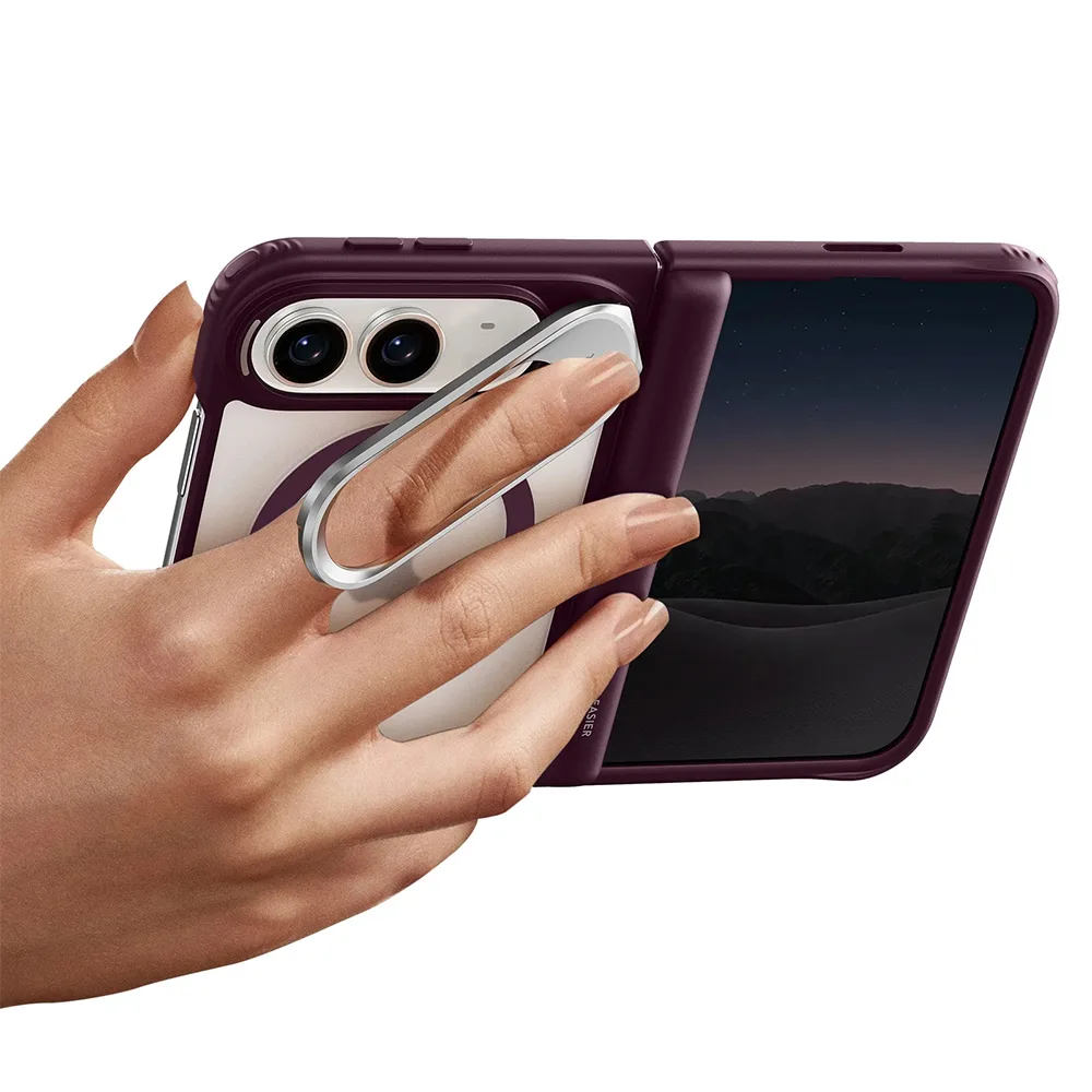 ESR รุ่น Classic Hybrid Stash Stand (Camera Control) - เคส iPhone Duo - สี Deep Burgundy - Image 3