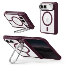 ESR รุ่น Classic Hybrid Stash Stand (Camera Control) - เคส iPhone Duo - สี Deep Burgundy - Image 5