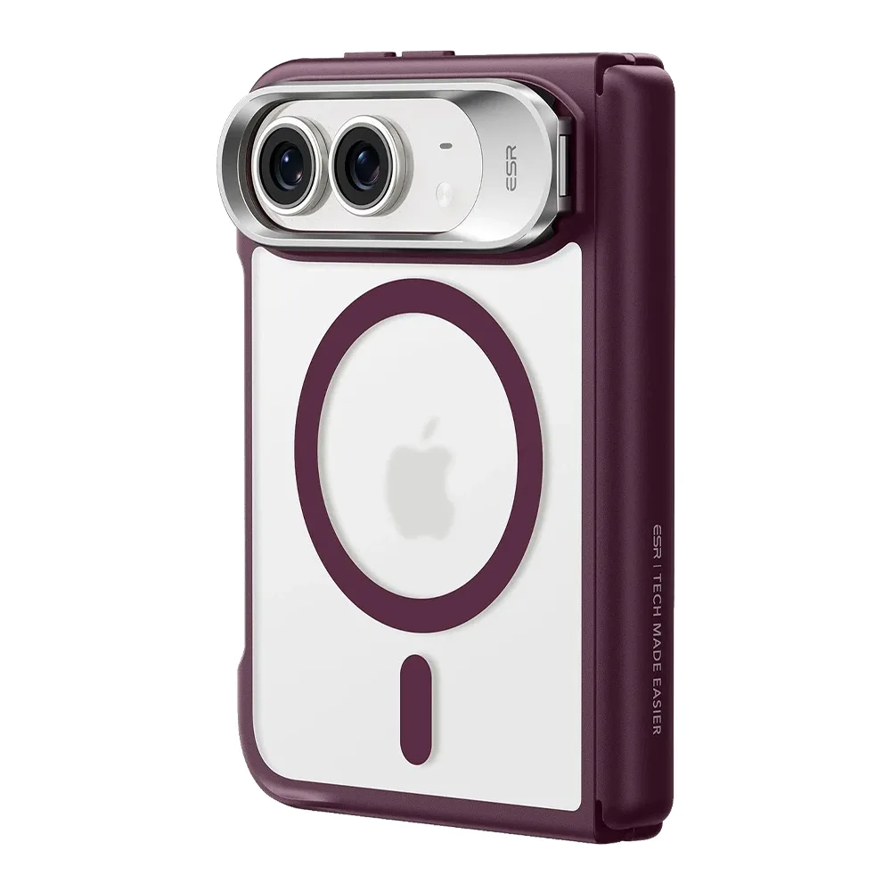 ESR รุ่น Classic Hybrid Stash Stand (Camera Control) - เคส iPhone Duo - สี Deep Burgundy