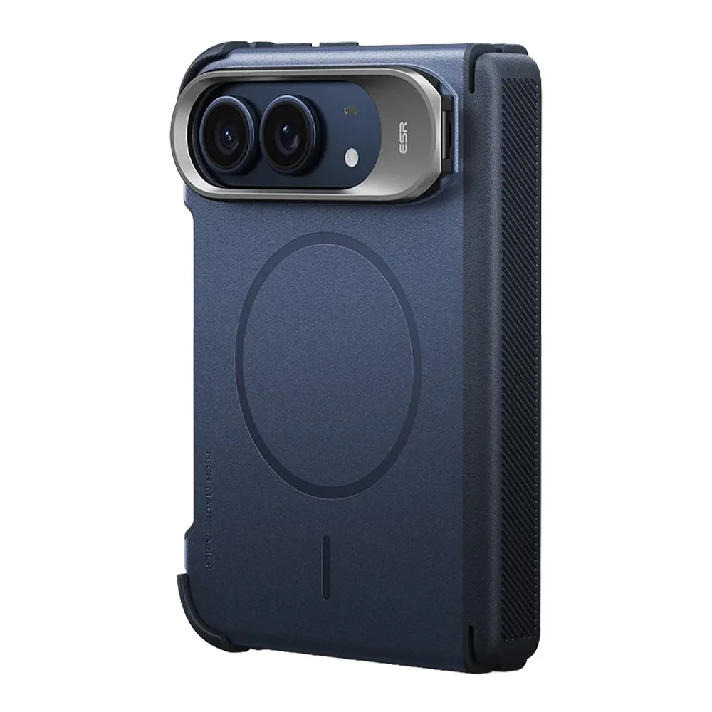 ESR รุ่น Cyber Tough Stash Stand (Camera Control) - เคส iPhone Duo - สี Navy Blue