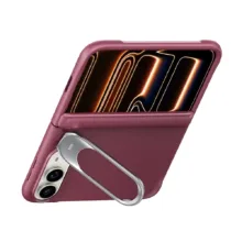 ESR รุ่น Leather Stash Stand (Camera Control) - เคส iPhone Duo - สี Deep Burgundy - Image 4