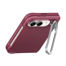 ESR รุ่น Leather Stash Stand (Camera Control) - เคส iPhone Duo - สี Deep Burgundy - Image 2