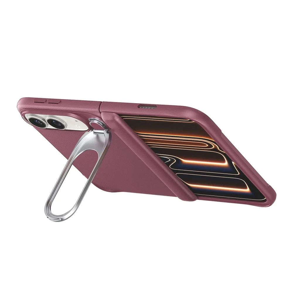 ESR รุ่น Leather Stash Stand (Camera Control) - เคส iPhone Duo - สี Deep Burgundy - Image 3