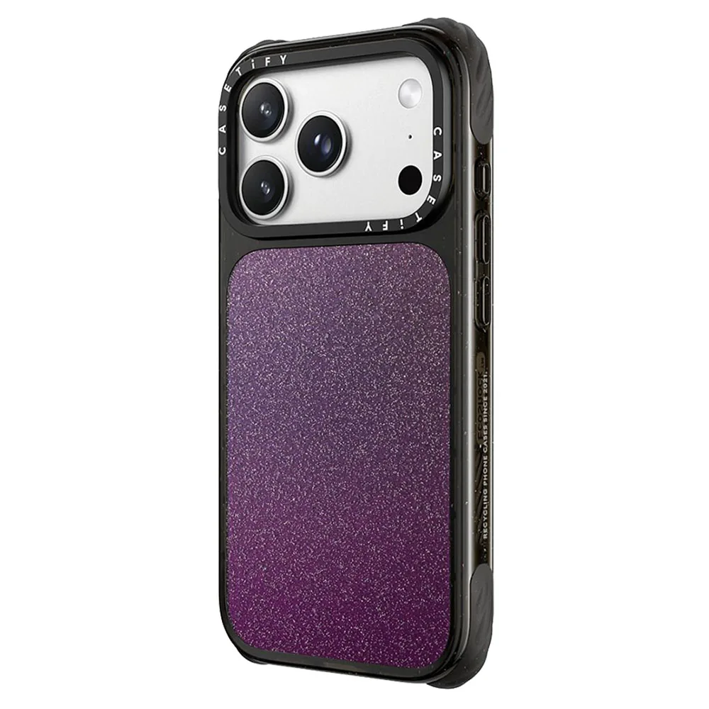 Casetify รุ่น Ultra Impact Canvas Glitter Case - เคส iPhone 18 Pro / 17 Pro - ลาย Glitter Purple on Black 2 Casetify รุ่น Ultra Impact Canvas Glitter Case - เคส iPhone 18 Pro / 17 Pro - ลาย Glitter Purple on Black - Image 2