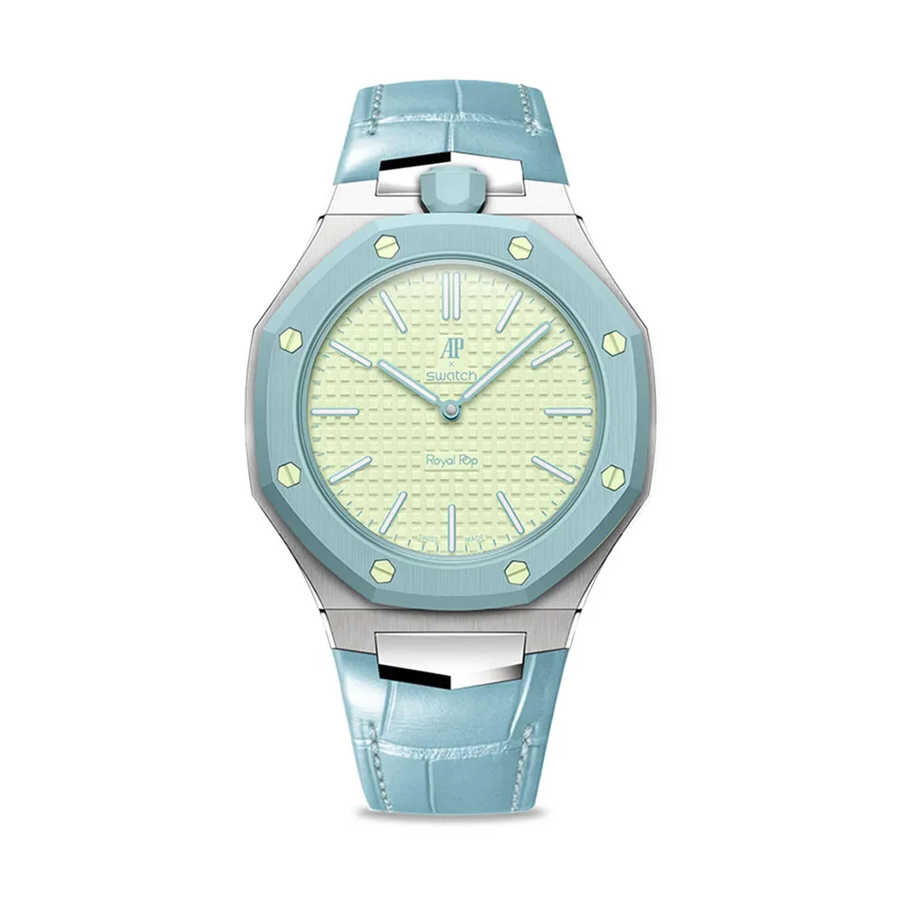 Golden Concept รุ่น Royal Alligator - สายนาฬิกา - สี Light Blue (ใช้คู่กับ Royal Pop Swatch x AP)