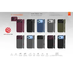 kajsa รุ่น Traveller Collection (Valise) - เคส iPhone 18 Pro Max / 17 Pro Max - สี Grey Blue Mix